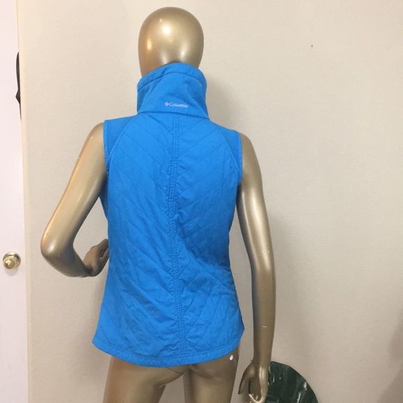 Mock neck COLUMBIA blue zippered vest, small - Picture 4 of 7